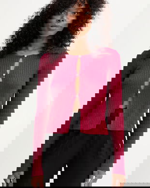 Morgan cardigan culoarea rosu, light, MIZOR