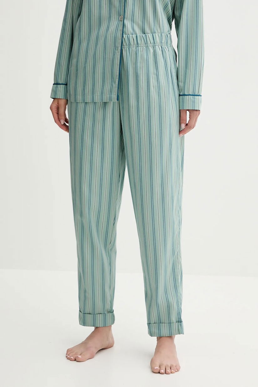 United Colors of Benetton pantaloni de plajă din bumbac culoarea turcoaz, bumbac, 4MYG3F00M