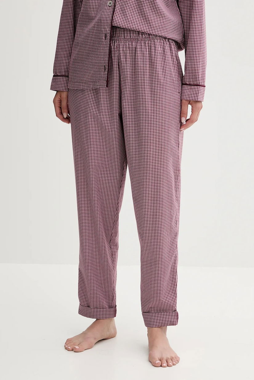 United Colors of Benetton pantaloni de plajă din bumbac culoarea bordo, bumbac, 4MYG3F00M