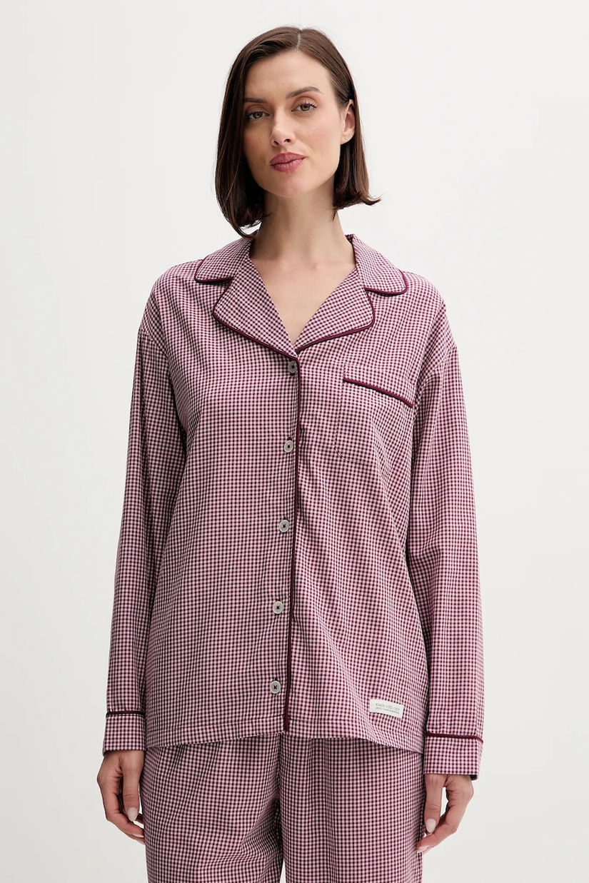 United Colors of Benetton cămașă de pijama culoarea bordo, bumbac, 4MYG3M00D