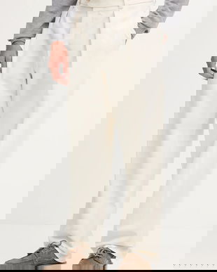 BOSS pantaloni de bumbac BECKHAM X BOSS culoarea bej, drept, 50554875