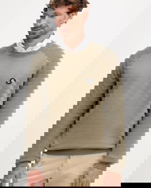 BOSS pulover de bumbac culoarea verde, light, 50543136