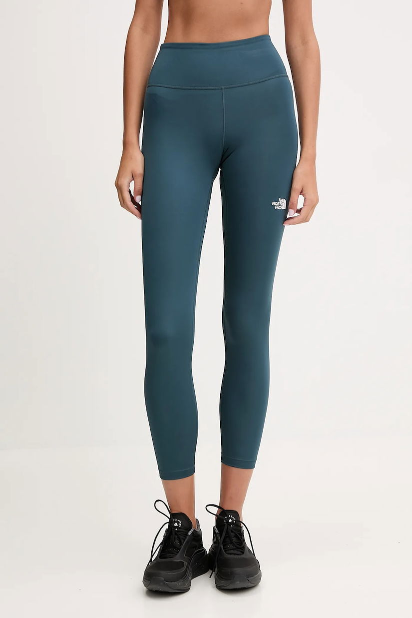 The North Face leggins sport Flex 25In culoarea turcoaz, uni, NF0A8EJEBSA1