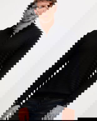 Mos Mosh pulover de lână ADAM culoarea negru, light, cu turtleneck, 503342