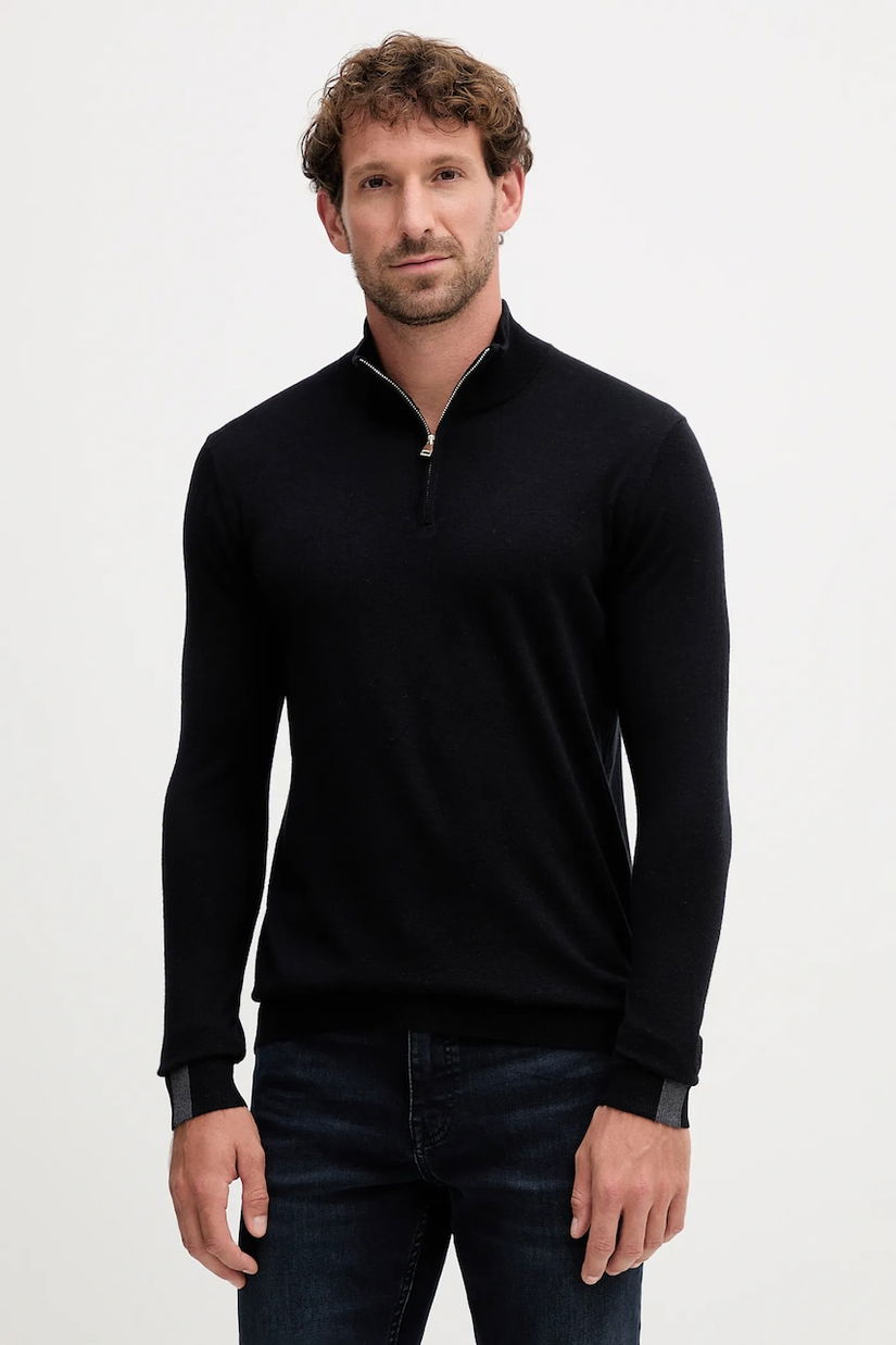 Mos Mosh pulover de lână ADAM culoarea negru, light, cu turtleneck, 503342