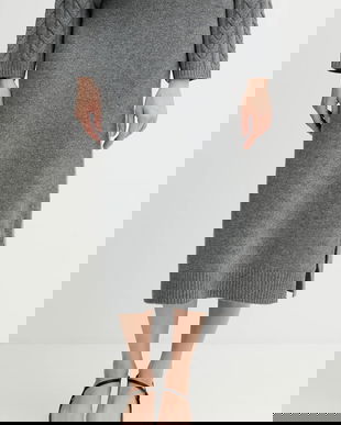 Mos Mosh fustă de lână BRYNDIS culoarea gri, maxi, evazați, 173230