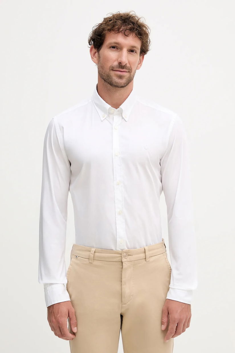 BOSS cămașă culoarea alb, cu guler button-down, regular, 50545234
