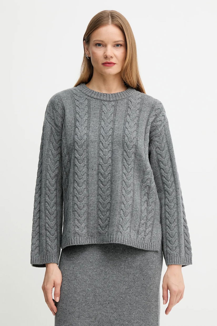 Mos Mosh pulover de lână BRYNDIS culoarea gri, light, 173220