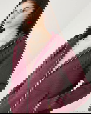 Medicine bluza culoarea violet, cu glugă, neted