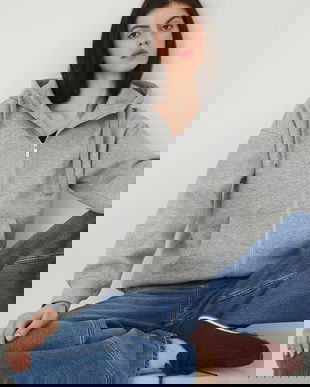 Medicine bluza culoarea gri, cu glugă, melanj