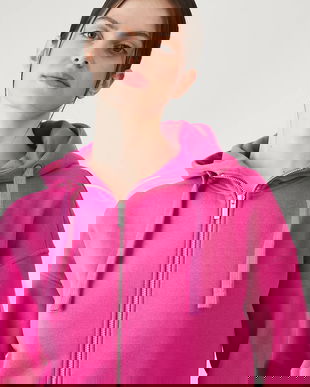 Medicine bluza culoarea roz, cu glugă, neted