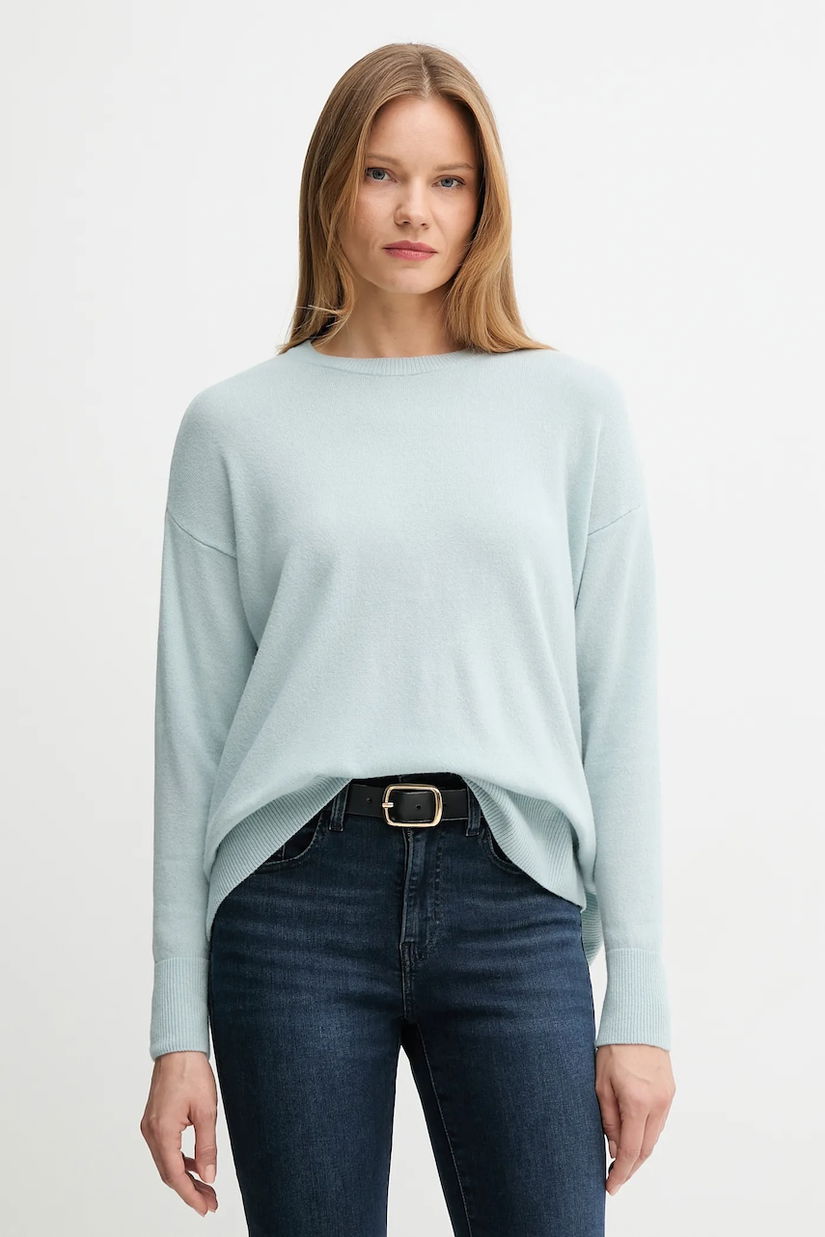 Sisley pulover de lana femei, culoarea turcoaz, light