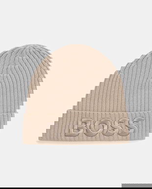 BOSS căciulă de lână culoarea negru, 50497815