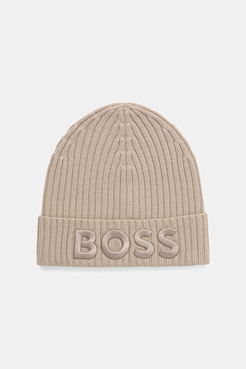 BOSS căciulă de lână culoarea negru, 50497815