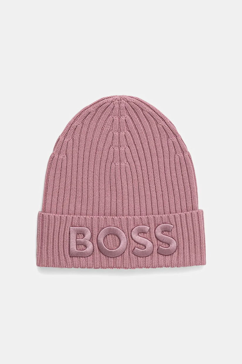 BOSS căciulă de lână culoarea negru, 50497815