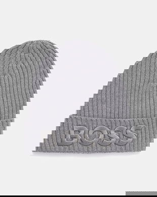 BOSS căciulă de lână culoarea negru, 50497815