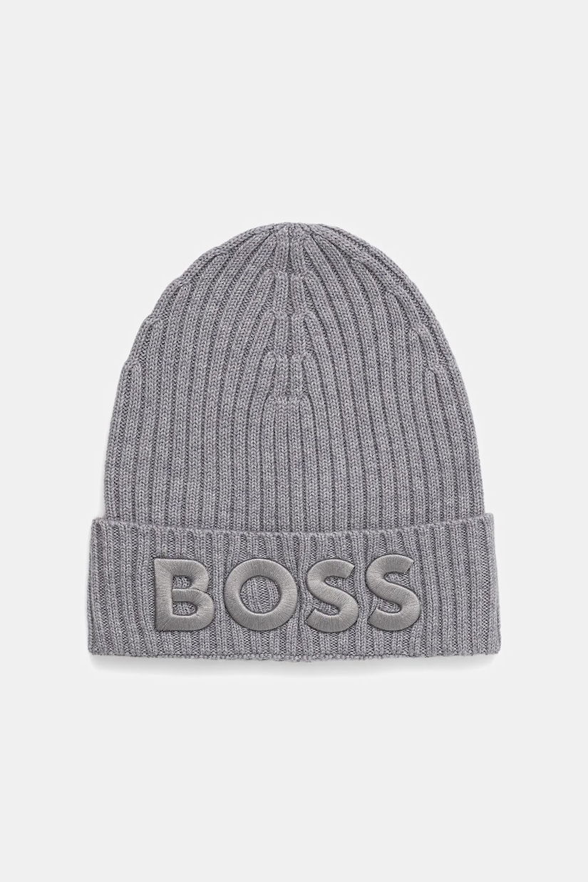 BOSS căciulă de lână culoarea negru, 50497815