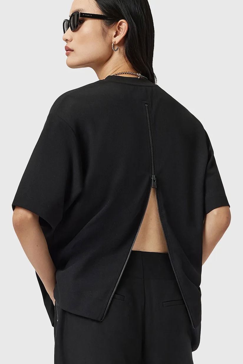 AllSaints bluză DANI culoarea negru, uni, W002JD