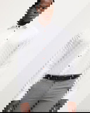 Eton cămașă din bumbac culoarea alb, cu guler clasic, slim, 100013892