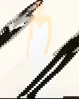 Karl Lagerfeld salopetă Karl Lagerfeld Studio culoarea negru, cu decolteu in v, A2W13065