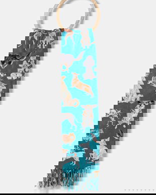 Medicine șal culoarea verde, cu model