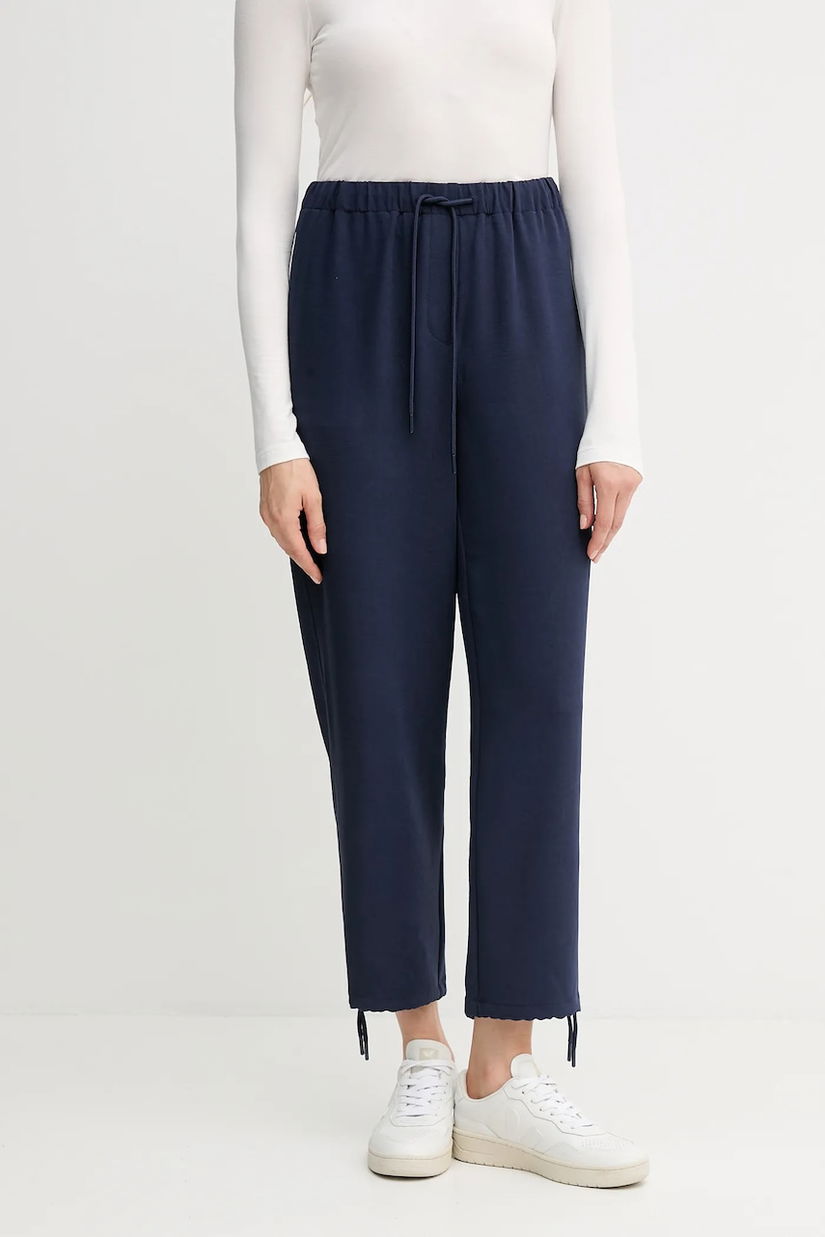 United Colors of Benetton pantaloni de trening culoarea bleumarin, uni, 40A6DF09V