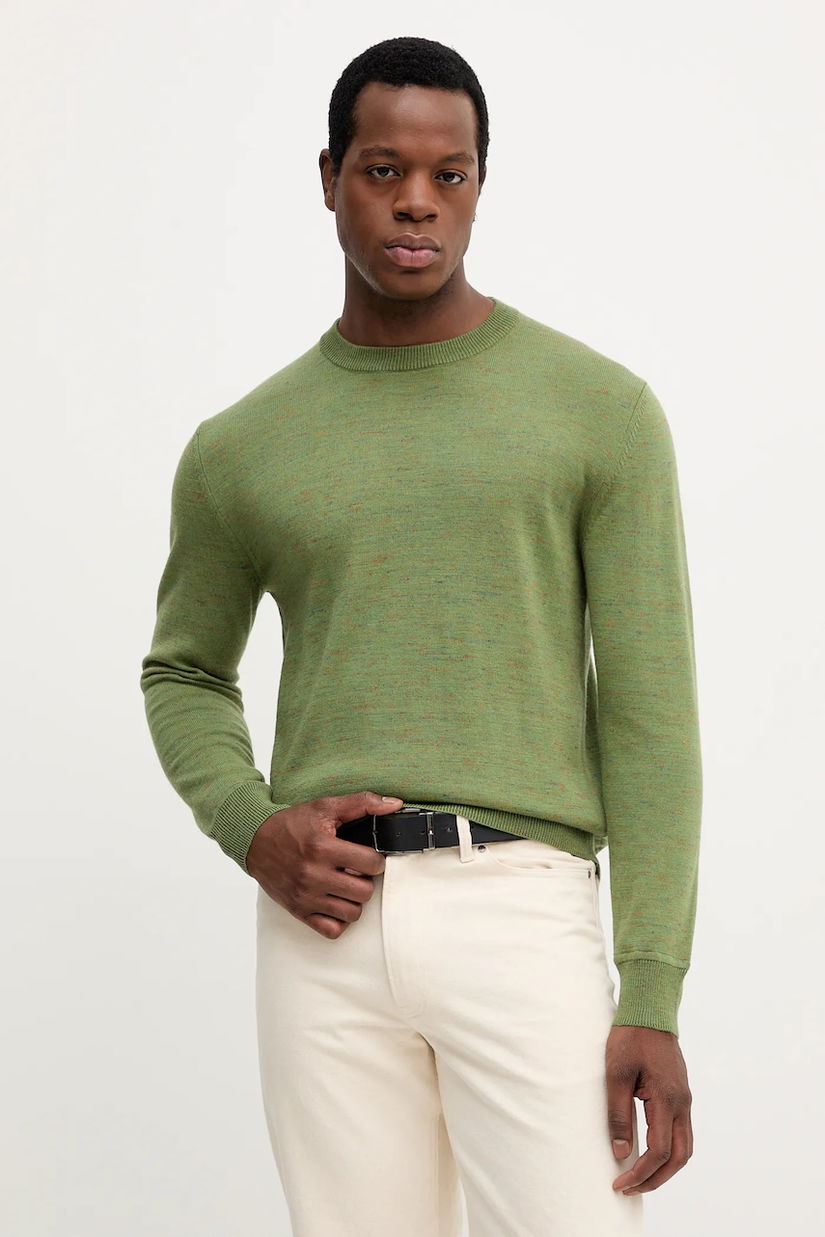United Colors of Benetton pulover de lână culoarea verde, 111ZU10AB