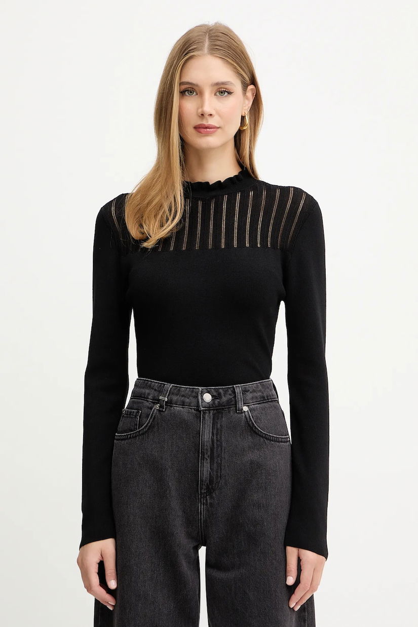 Morgan pulover culoarea negru, light, cu turtleneck, MSNOWI