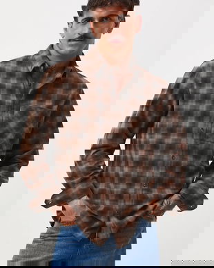 Medicine cămașă din bumbac cu guler button-down, regular