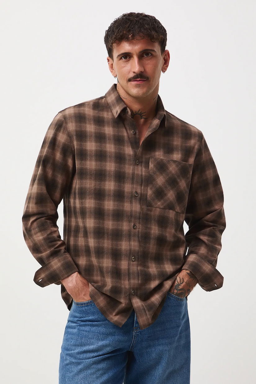 Medicine cămașă din bumbac cu guler button-down, regular