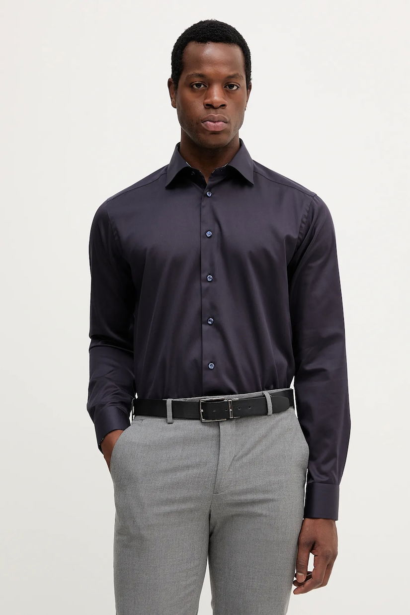 Eton cămașă din bumbac culoarea violet, cu guler italian, slim, 100014396