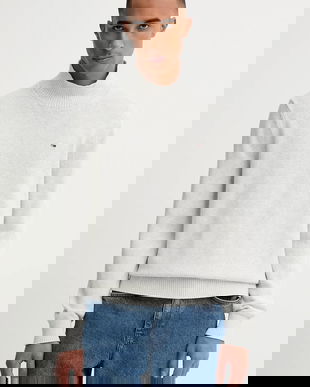 Tommy Jeans pulover de bumbac culoarea gri, light, DM0DM22096