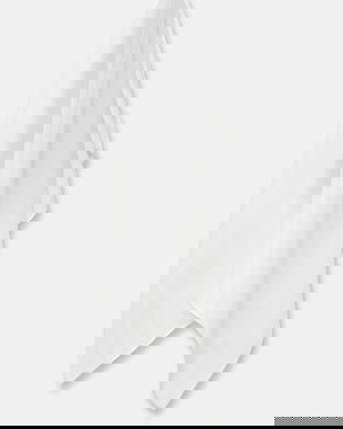 Answear.LAB esarfa de matase culoarea alb, neted