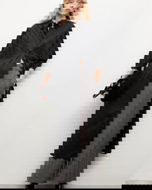 Answear.LAB rochie din bumbac culoarea negru, maxi, drept