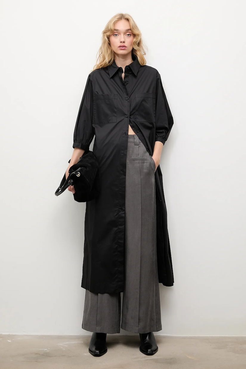 Answear.LAB rochie din bumbac culoarea negru, maxi, drept