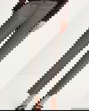 Answear.LAB pantaloni culoarea verde, drept, high waist