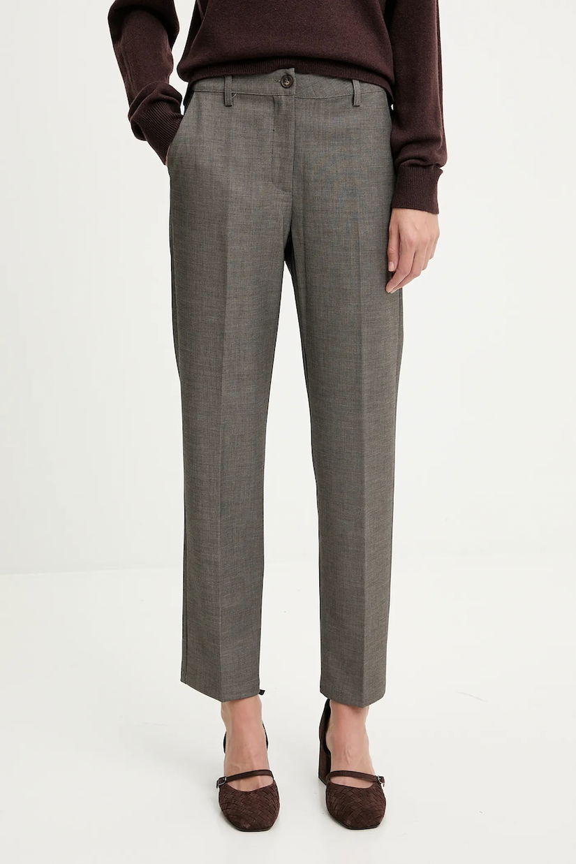 Answear.LAB pantaloni culoarea verde, drept, high waist