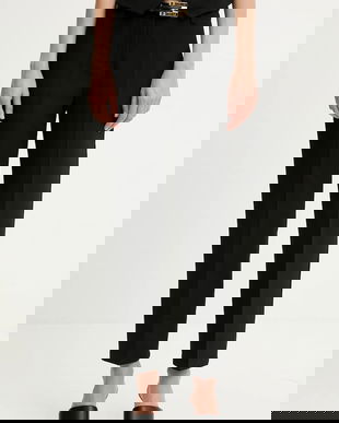 Answear.LAB pantaloni culoarea negru, drept, high waist