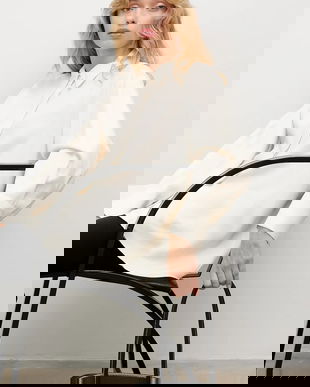 Answear.LAB camasa culoarea bej, cu guler clasic, relaxed