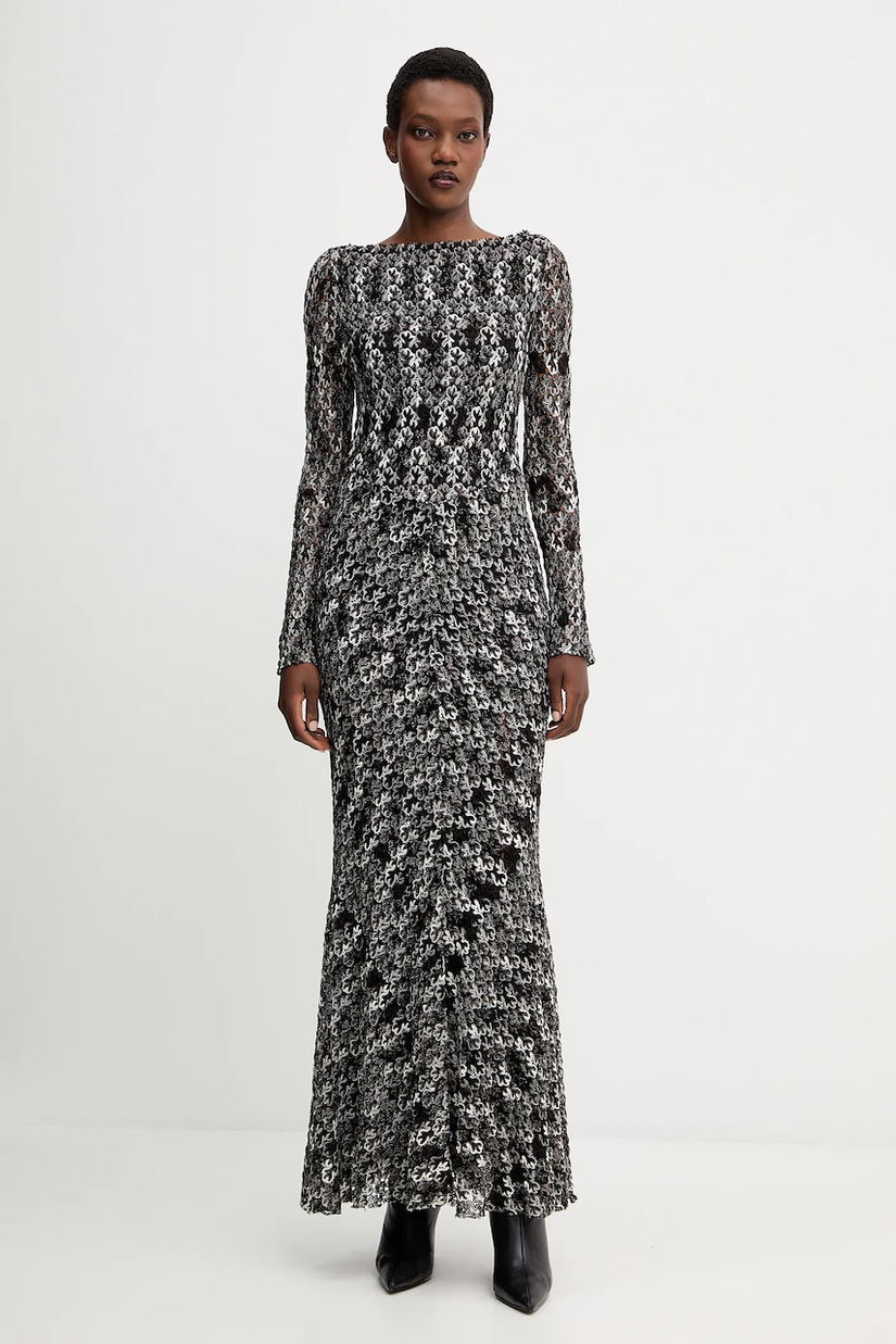 Missoni rochie culoarea negru, maxi, evazati
