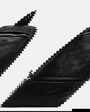 AllSaints ghiozdan de piele FINN culoarea negru, mare, uni, M093XD