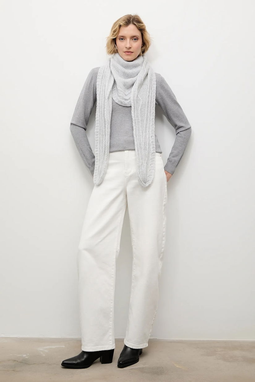 Answear.LAB esarfa de lana culoarea gri, neted