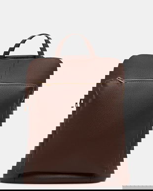 Answear.LAB ghiozdan de piele culoarea maro, mare, neted