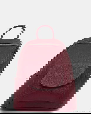 Answear.LAB ghiozdan de piele culoarea bordo, mic, neted