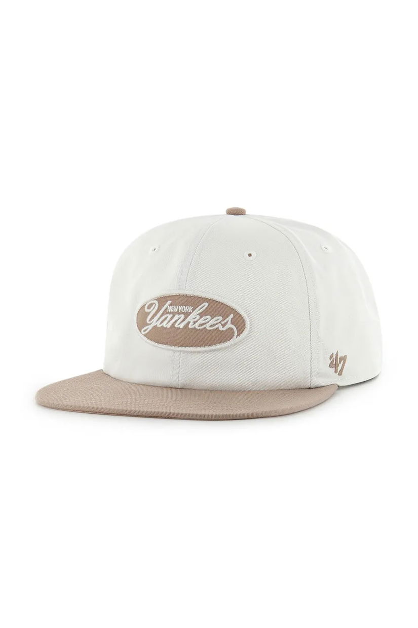 47 brand șapcă de baseball din bumbac MLB New York Yankees culoarea alb, B-FDLRL17CNP-SSB
