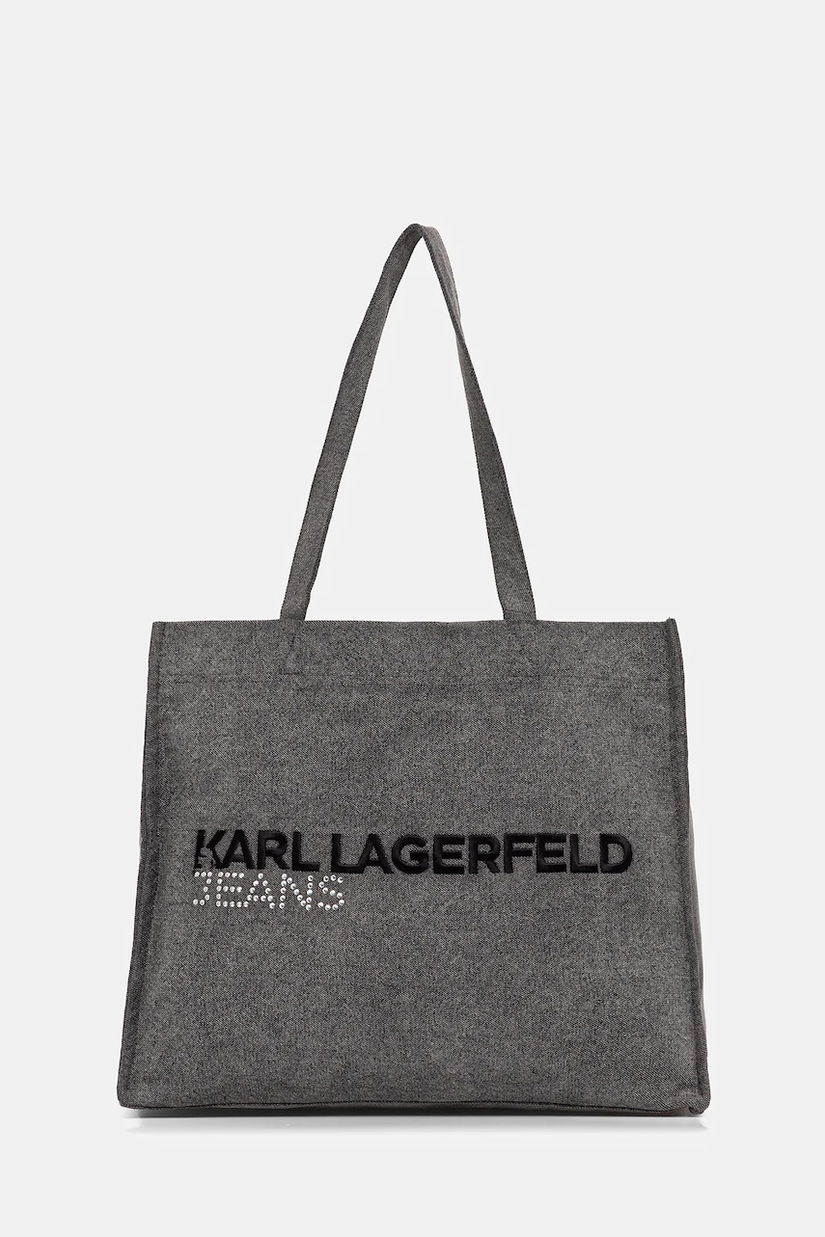 Karl Lagerfeld Jeans geantă de blugi culoarea gri, A4W50040