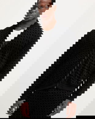 Joop! bluză culoarea negru, cu imprimeu, 30047445