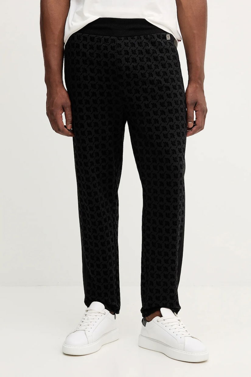 Joop! pantaloni de trening din bumbac culoarea negru, cu imprimeu, 30047446