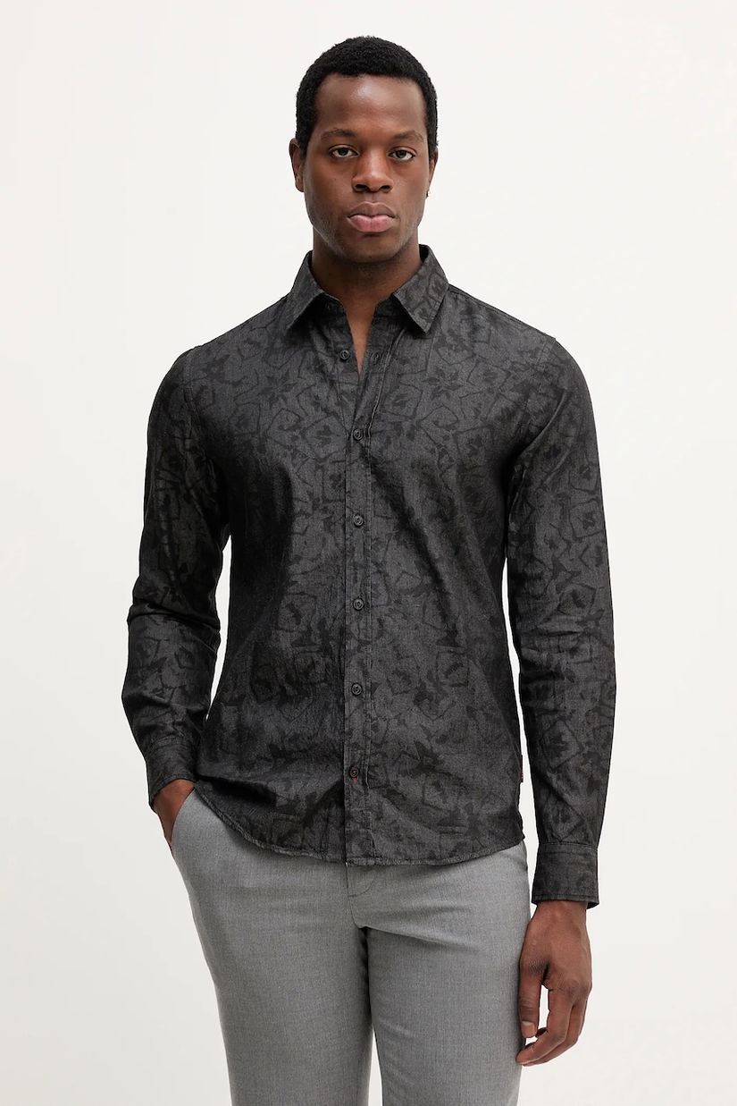 Joop! cămașă din bumbac culoarea negru, cu guler clasic, regular, 30048185