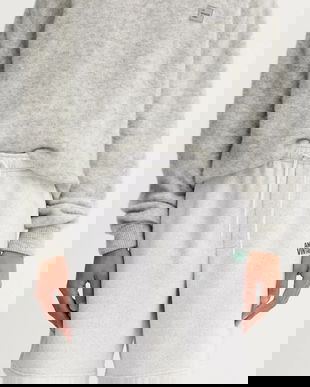 American Vintage pantaloni scurti culoarea gri, melanj, MBAP09A